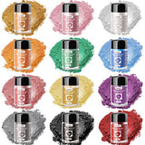 Edible Glitter for Cocktails and Cakes, 12 Colors x 5g Food Grade Shimmer Luster Dust Edible Set, Food Glitter for Drinks Cookies Chocolate