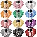 Edible Glitter for Cocktails and Cakes, 12 Colors x 5g Food Grade Shimmer Luster Dust Edible Set, Food Glitter for Drinks Cookies Chocolate