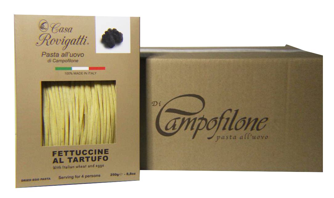 Fettuccine with Truffle (Pack of 4) - Italian Truffle Pasta From the Region of Di Campofilone- Imported Italian Gourmet Egg Pasta- 8.8 ounces / 250