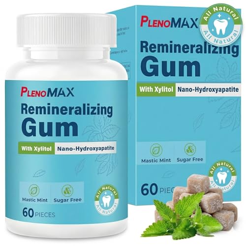 Remineralizing Chewing Gum - Nano Hydroxyapatite Gum with Xylitol for Oral Care, Teeth Remineralization & Fresh Breath | Sugar-Free, Mint Flavor