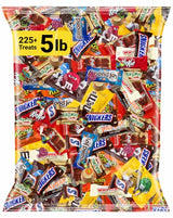 Chocolate Candy Variety Pack 5 lb, 225 Ct, Fun Size Individually Wrapped