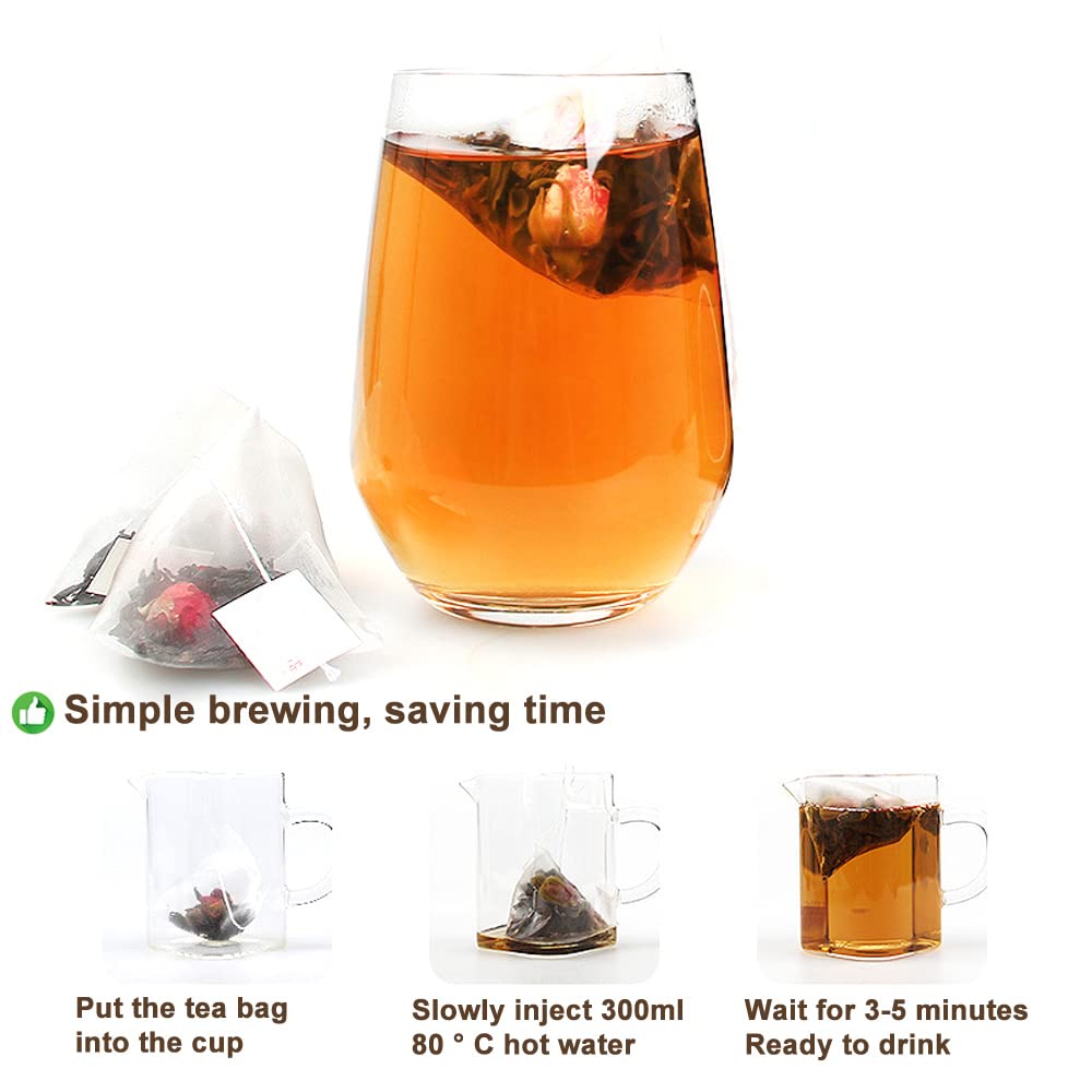 Plant Gift Rose Black Tea Bag 5.29oz (3g*50bags) MEI GUI HONG CHA Black Tea, Double Rose, Chinese Pure Nature, Health Care Mixed Tea, Combination