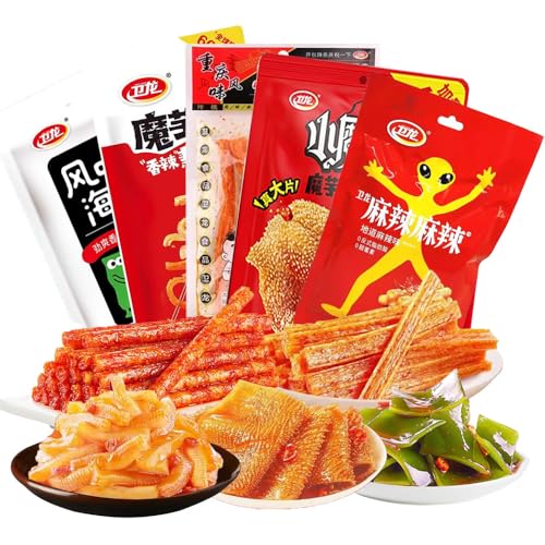 Phuumy 13.9oz 5 Packaging Latiao Spicy Strips,Uniform Pores, Fully Absorbing Seasonings,Different Tastes Chinese Snacks