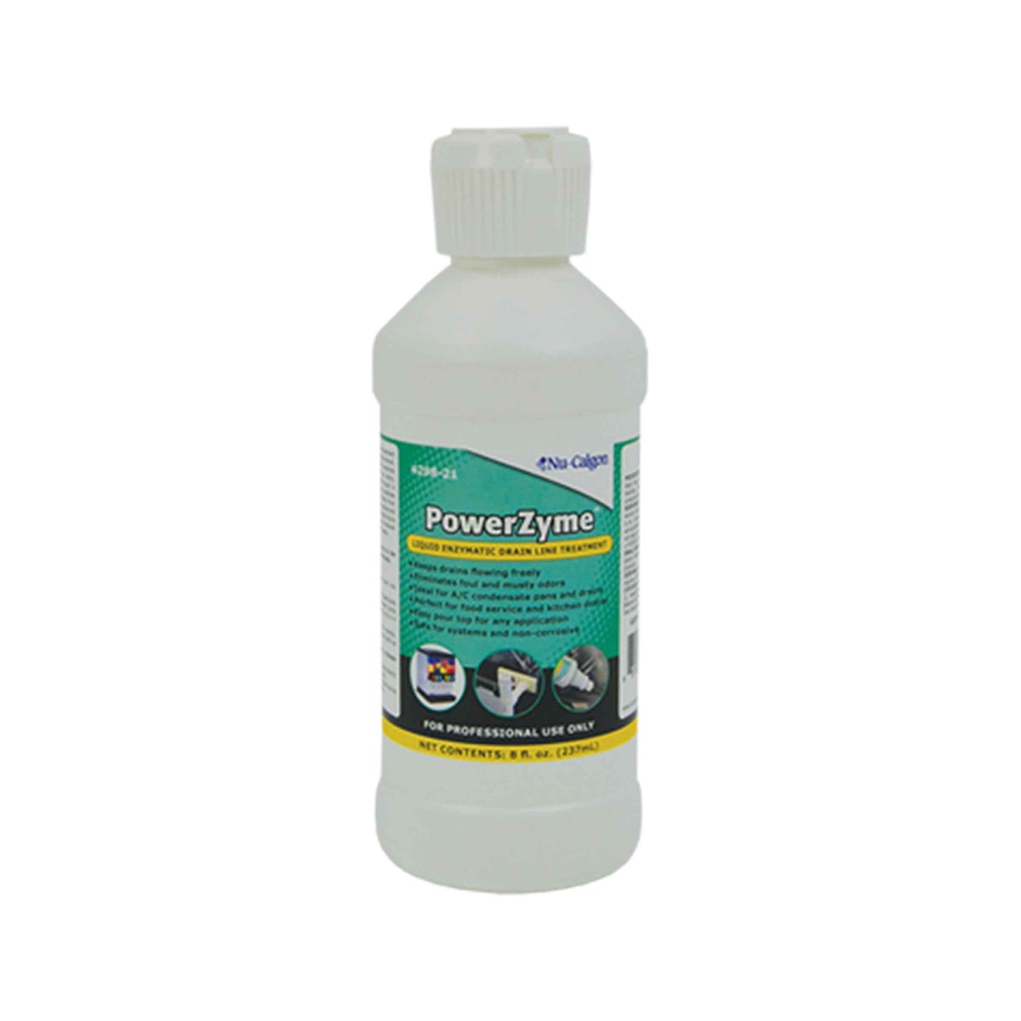 Nu-Calgon 4298-21 PowerZyme Liquid Enzymatic Drain Line Treatment (8 oz. Bottle)