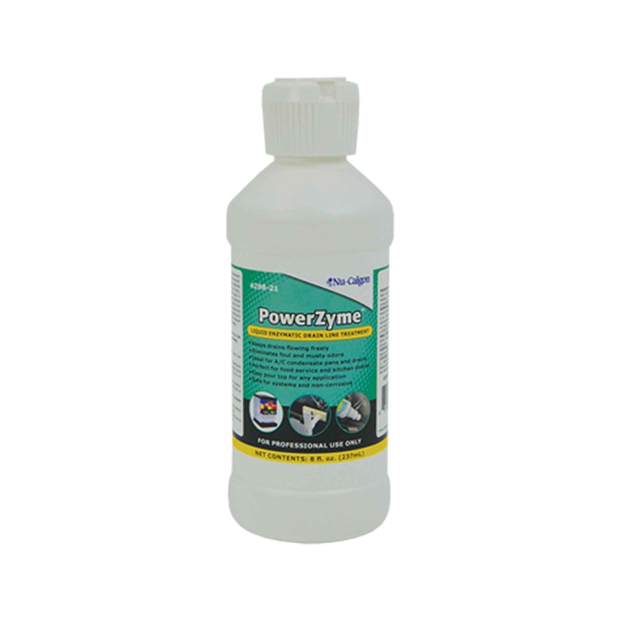 Nu-Calgon 4298-21 PowerZyme Liquid Enzymatic Drain Line Treatment (8 oz. Bottle)