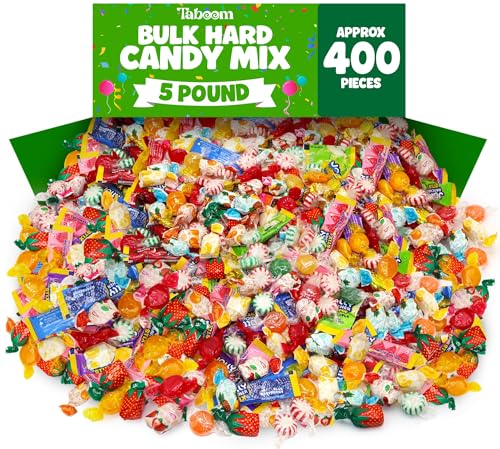 Bulk Hard Candy Variety Pack - 5 Pound Assorted Candy Mix (Approx. 400 Pieces) Individually Wrapped Classic Fruit & Mint Flavored Candies