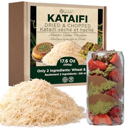 Ceres Gourmet Dried Kataifi Fillo Dough - Authentic Turkish Shredded and Chopped Kadayif (Kataifi) Pastry, Perfect for Kunafa, Knafeh & Baklava, Dubai