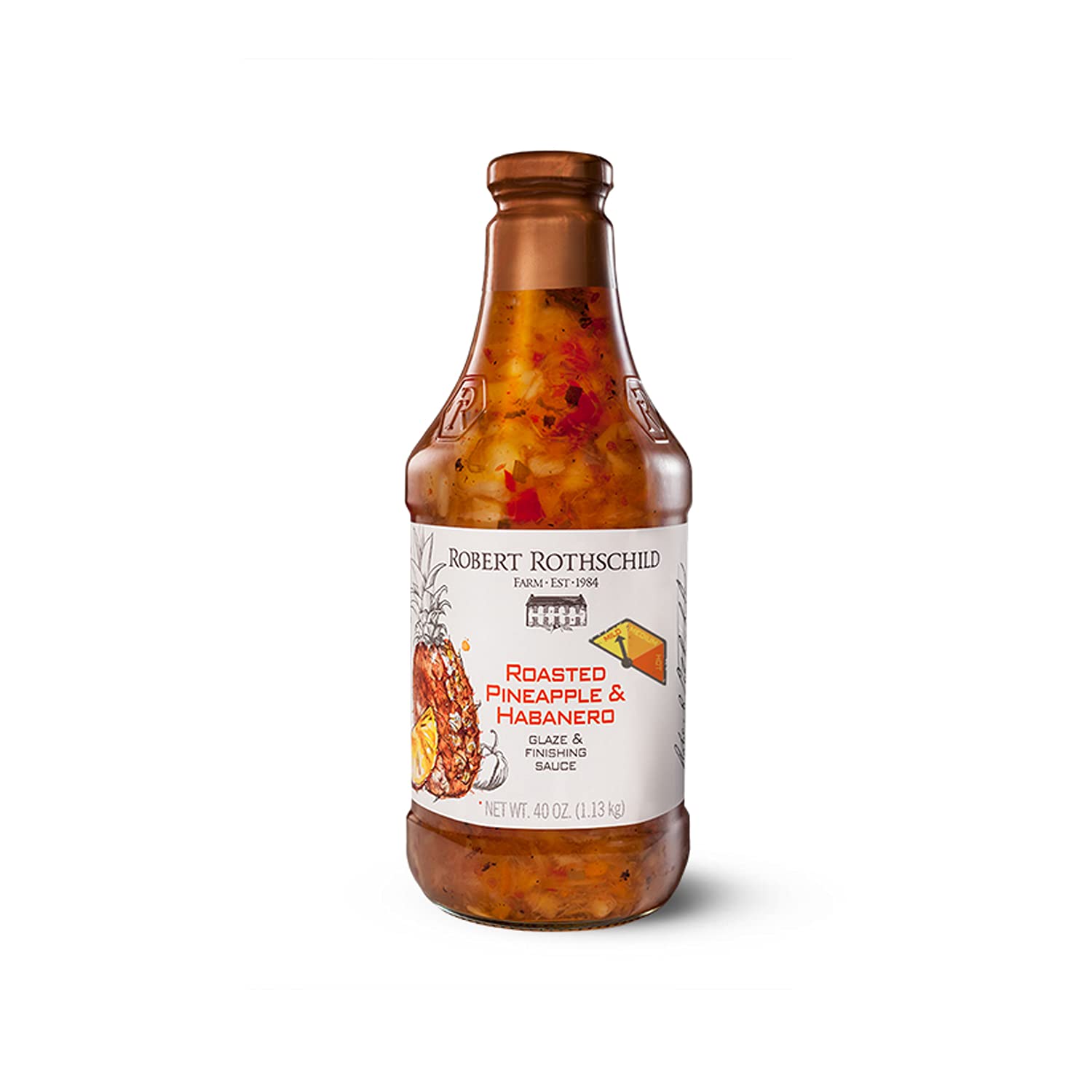 Robert Rothschild Farm Roasted Pineapple & Habanero Gourmet Glaze and Finishing Sauce - Sweet and Spicy Marinade, Glaze or Dip (40 Oz (Pack of 1))