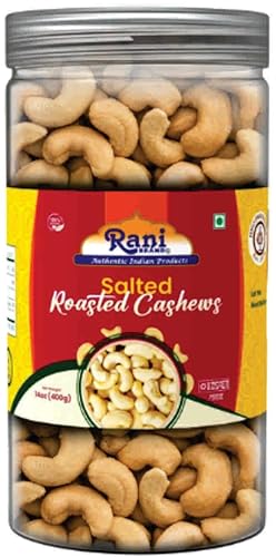 Rani Salted Roasted Cashews 14oz (400g) PET Jar, Non-Fried, Oil Free ~ All Natural | Vegan | Gluten Friendly | NON-GMO | Kosher | Air Roasted, Crunchy