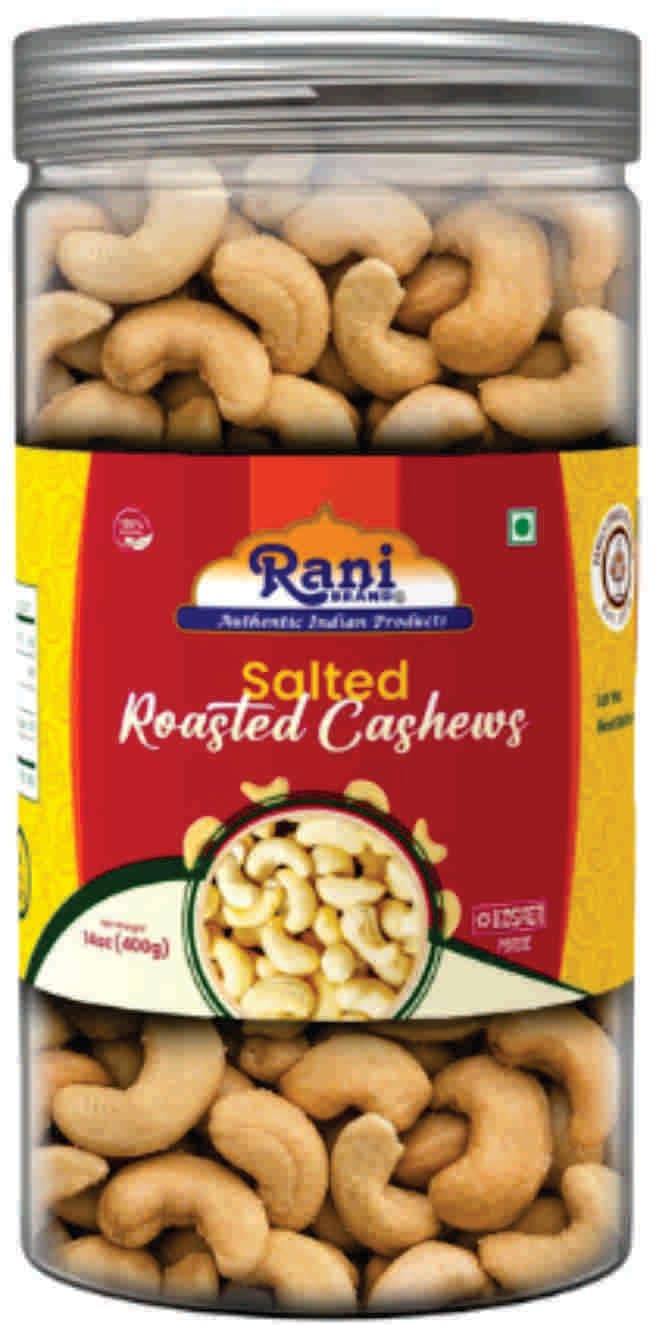 Rani Salted Roasted Cashews 14oz (400g) PET Jar, Non-Fried, Oil Free ~ All Natural | Vegan | Gluten Friendly | NON-GMO | Kosher | Air Roasted, Crunchy