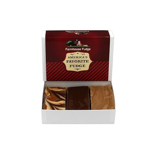Farmhouse Fudge 3 Piece Sampler Box - Assorted Fudge Candy Gift including Chocolate Lovers, Peanut Butter Lovers, Nut Lovers, Candy Lovers - Assorted
