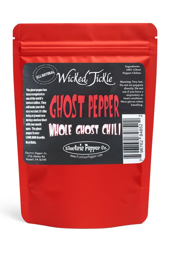 Wicked Tickle Bhut Kisser Hot Sauce + 7 Whole Ghost Peppers Gift Set