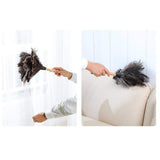 Roexboz Feather Duster Washable Soft Duster Antistatic Animal Feather Brush Natural Ostrich Feathers with Long Wooden Handle Feather Duster for House