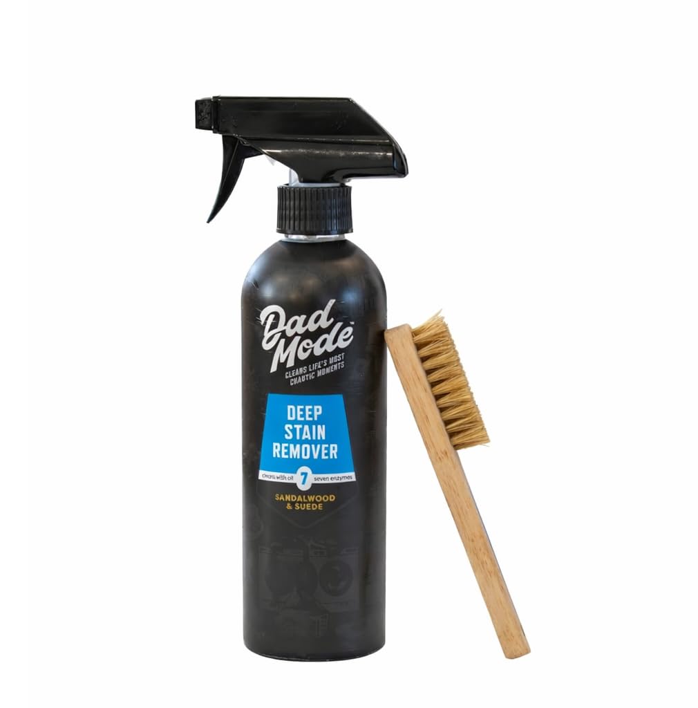 DadMode 7-Enzyme Laundry Stain & Odor Destroyer with Stain Remover Brush - Deep Cleaner for Extreme Clothing Messes Powered by Nuclease (DNAse) - 16oz