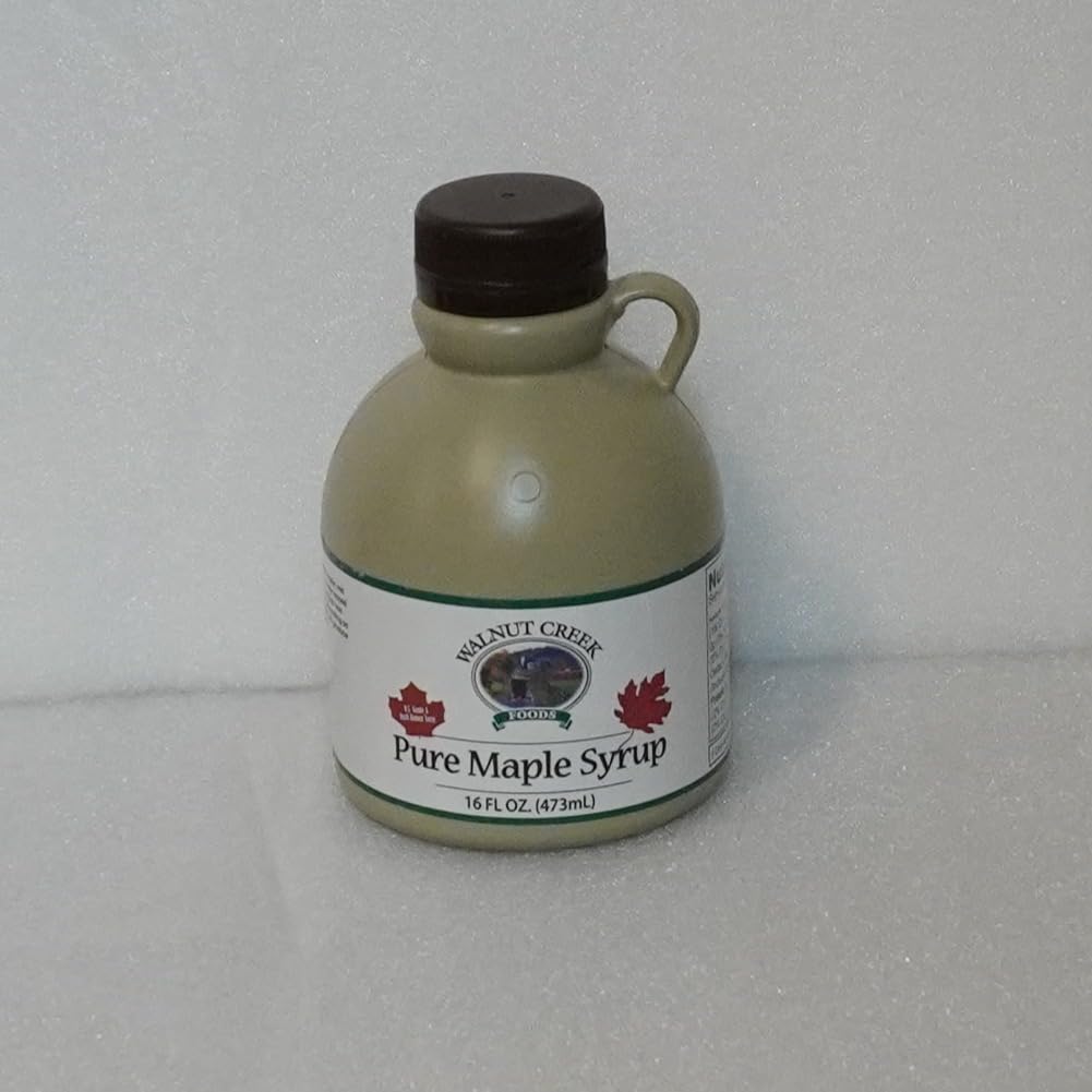 Grade A Dark Amber Walnut Creek Ohio Pure Maple Syrup 16 oz Jug