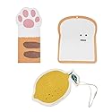 Biodegradable Cellulose Compressed Sponges, Bread Cat Paw Lemon Kitchen Wood Pulp Cleaning Sponges, Cute Natural Non-Scratch Scrub Sponges - 3 Packs