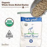 Great River Milling Organic Hulled Barley Grain | Whole Grain Barley for Home Milling, Cooking, and Baking | High Fiber, Non GMO, Kosher | 25 Lb
