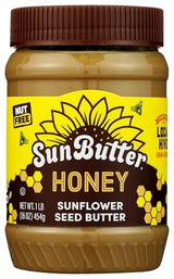 SunButter Honey Sunflower Seed Butter, 16 oz Nut-Free Spread with 5g Plant-Based Protein, Roasted Rich & Savory Flavor, Smooth Texture | Vegan