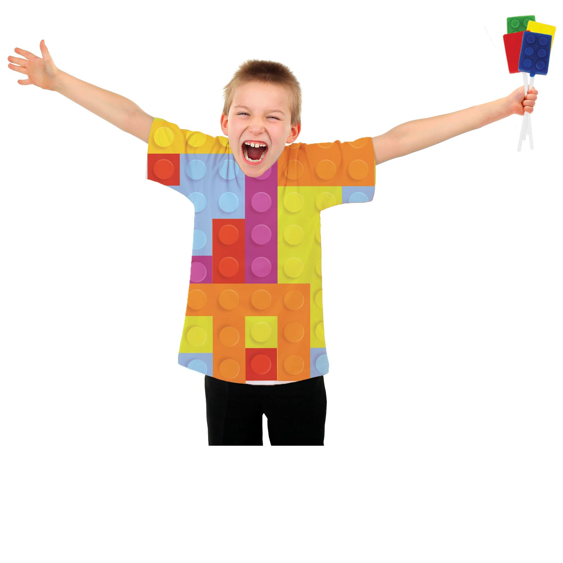 Brick Building Block Party Suckers - 12 Pack Brick Lollipops for Brick Birthday Party Favors - Sweet Color Brick Candy for Brick Party Supplies