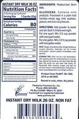 Yummmy Instant Nonfat 26 oz Powdered Dry Milk - Leche en Polvo, 26 oz, Grade A, Kosher Halal Certified, Product of USA