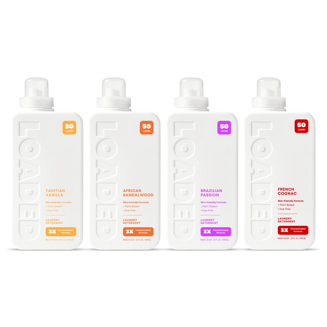 Loaded Laundry Detergent, Cologne & Perfume Scented | Best Sellers Pack | 200 Loads | Plant-Based | Made in USA