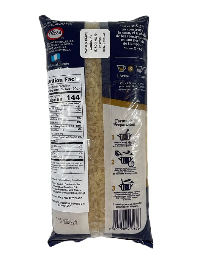 Gallo Dorado - Parboiled Rice - Arroz Precocido 400G (Pack of 4)