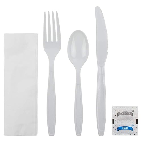 Karat U2204W PS Cutlery Kits Salt & Pepper - White (Case of 250)