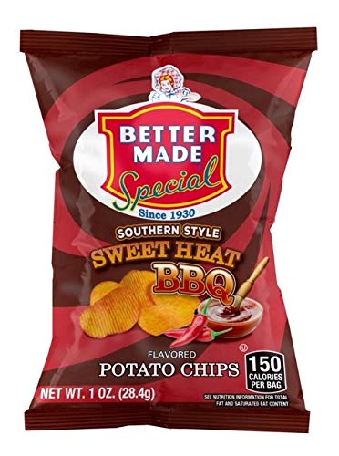 Better Made Special Variety Pack Potato Chips - Case of 50-1oz Bags - Original, BBQ, Sweet BBQ, Sweet Heat BBQ, Red HOT BBQ, Salt & Vinegar, Honey