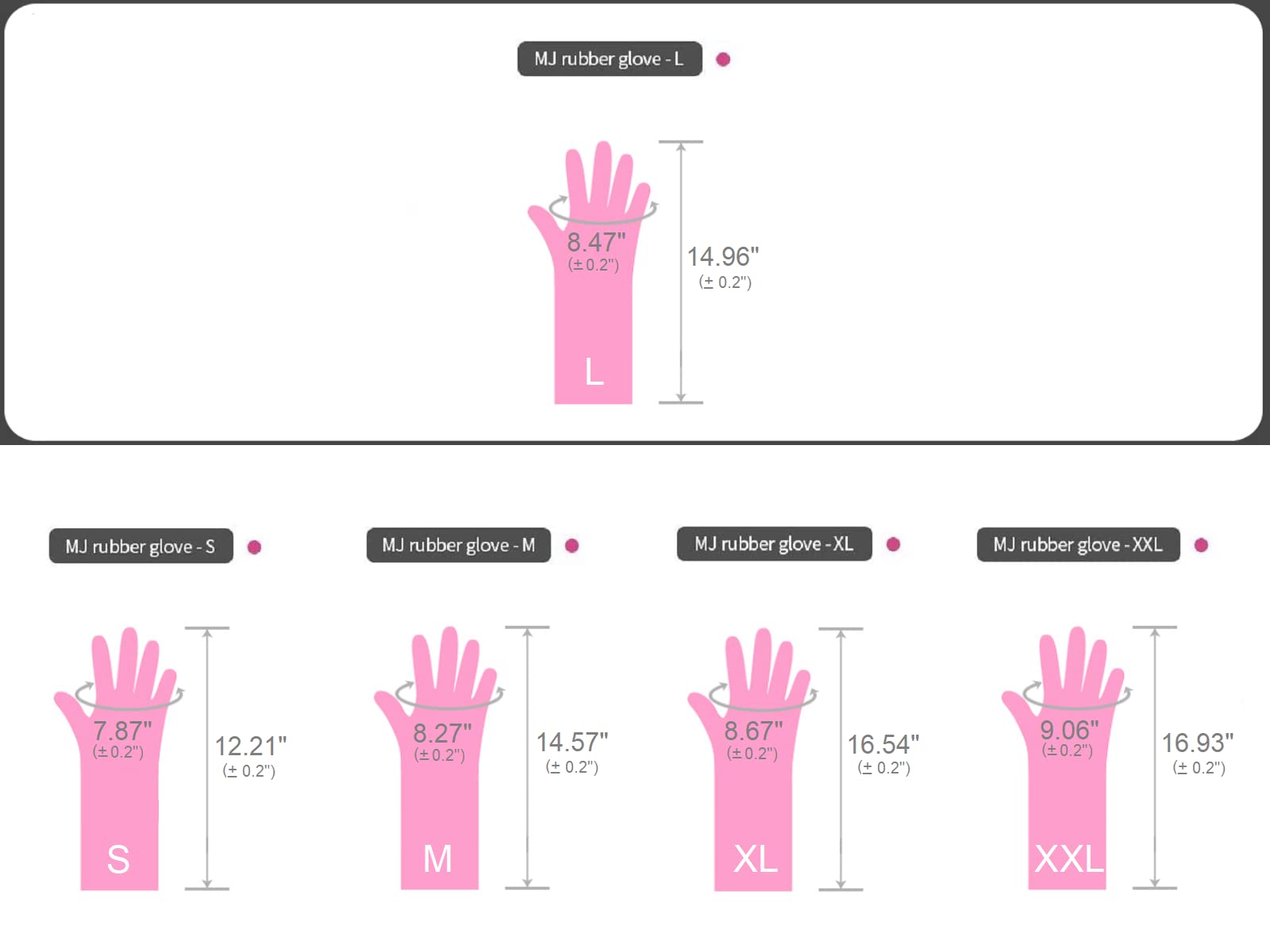 Myungjin (2 Pairs Reusable Waterproof Household Dishwashing Non-Slip Cleaning Latex Rubber Kitchen Gloves (Pink, Large)