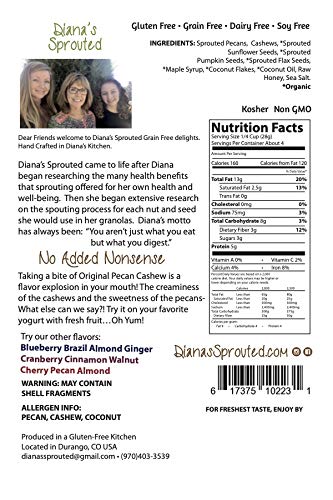 Diana's Sprouted Super Food Sprouted: Nut and Seed Granola Low Carbs Low Suger, No Gluten, No GrainsSampler Pack (All Four Flavors)