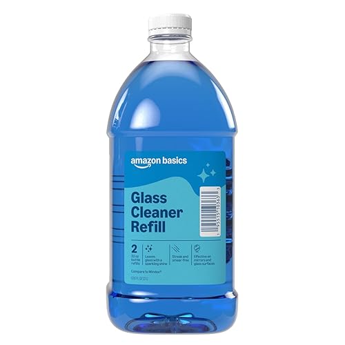 Amazon Basics Glass Cleaner Refill, Streak-Free, Cleans Windows and Mirrors with Sparkling Shine, Economical, 67.6 Fl Oz, 1-Pack