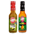 Tio Pelon - Caribbean Chilero Medium Spice Sauce + Spicy Mango & Roasted Habanero Pepper Hot Sauce - Two Pack - Gluten Free Sauce - Medium/Hot Spicy