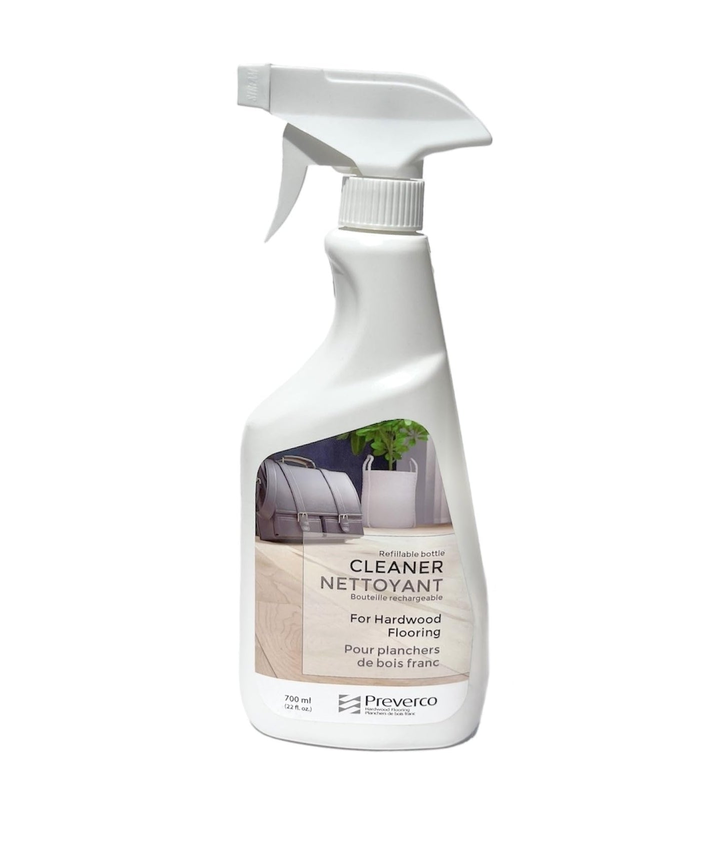 Preverco Hardwood Floor Cleaner Spray (22 oz) - Professional Streak-Free Formula for Non-Oiled Wood Floors - Eco-Friendly, Biodegradable & No-Rinse