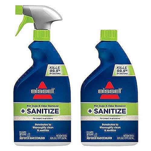 Bissell Pet Stain & Odor Remover + Sanitize Formula, 22 oz, 2 Pack, 11299