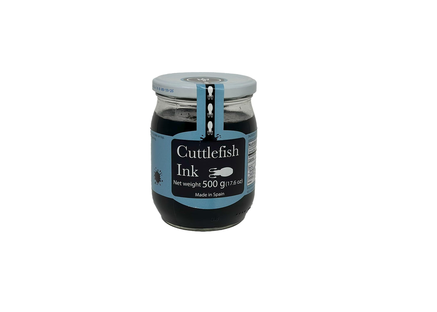 Nortindal Squid Ink - 1.1 Pounds (500 grams) Jar of Ink (Flavoring) from Cuttlefish (Greece) with Sea Salt Taste