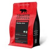 Equator Coffees, Mocha Java Blend, Organic Whole Bean Coffee, Medium Dark Roast, Fresh Roasted, Dark Chocolate & Berry Flavor Notes, Sustainable