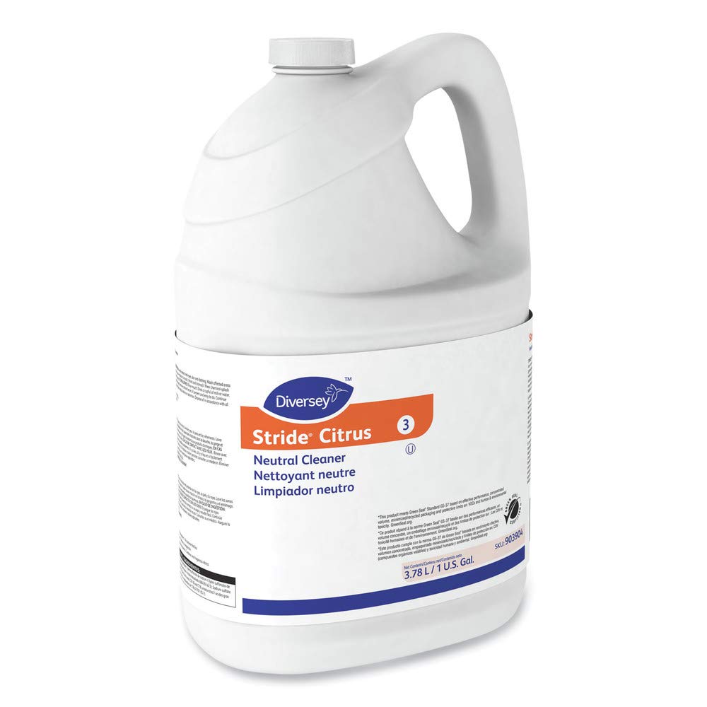 Diversey 903904 Stride Neutral Cleaner, Citrus, 1 gal, 4 Bottles/Carton