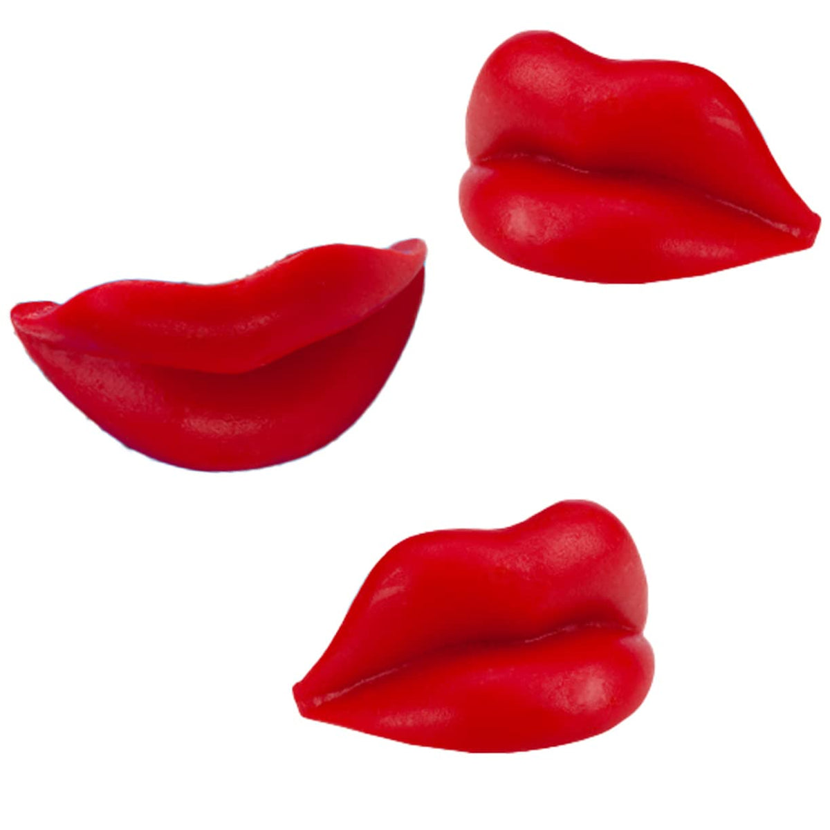Fruidles 3-Count Valentine's Candy Wax Lips Chewable Disguise, Play Now, Chew Later Wax Candy Bite Treats Cherry Flavored