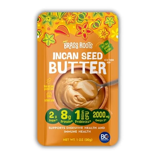 Brass Roots - Incan Seed Butter - Single Serving Grab n Go (10 Pack) - Peanut Butter Alternative - School Safe - Top 9 Allergy Free - Supports Gut