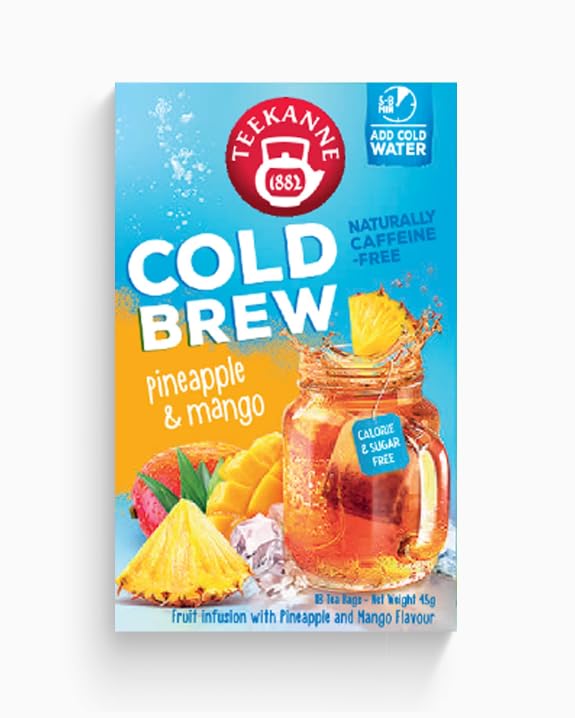 Cold Brew Tea, Pineapple and Mango Flavor by Teekanne 18 sachets