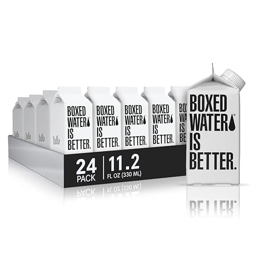 Boxed Water 11.2 oz. (24 Pack) - Better Than Premium Plastic Purified Drinking Water BPA-Free, Refillable Reusable Cartons - Mini