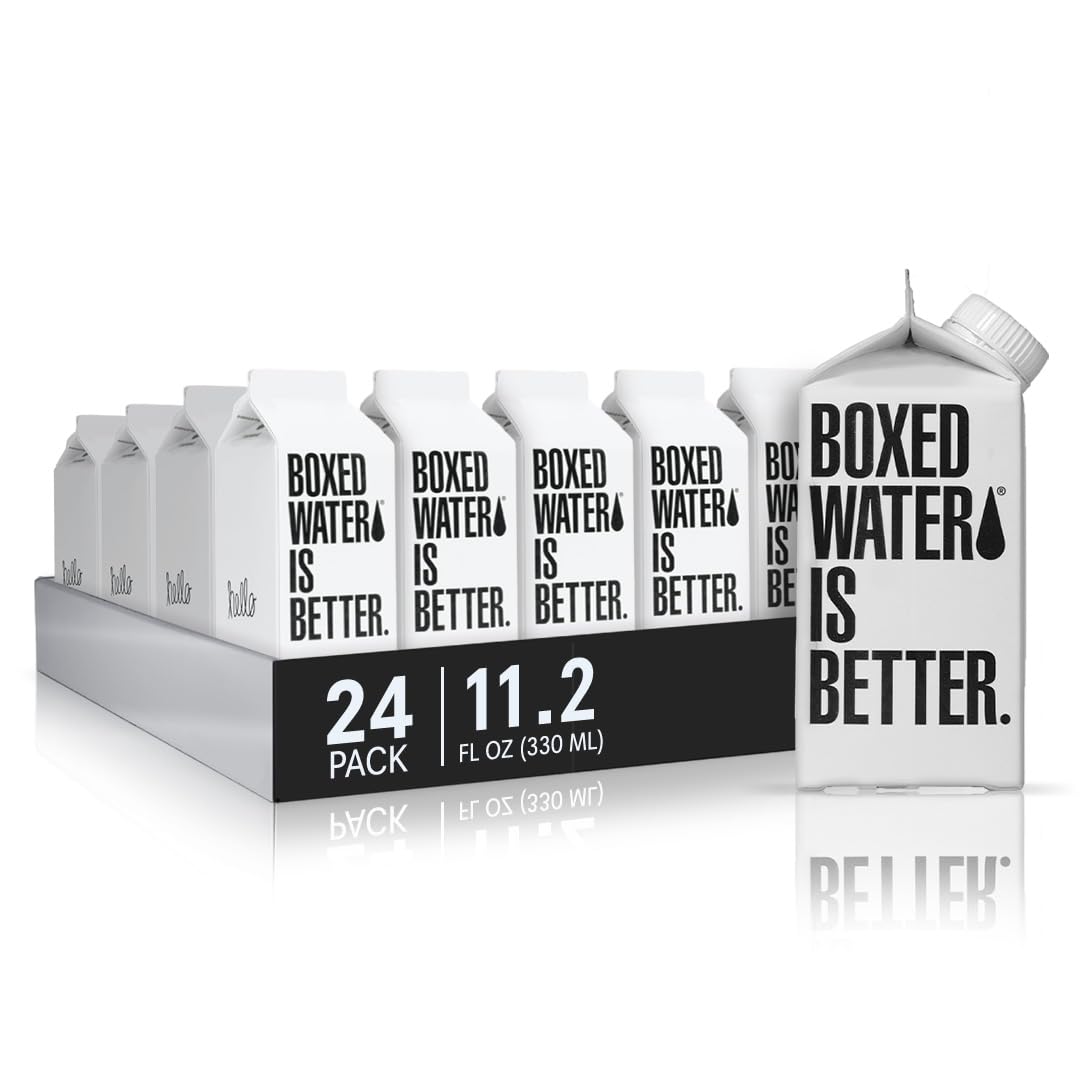 Boxed Water 11.2 oz. (24 Pack) - Better Than Premium Plastic Purified Drinking Water BPA-Free, Refillable Reusable Cartons - Mini