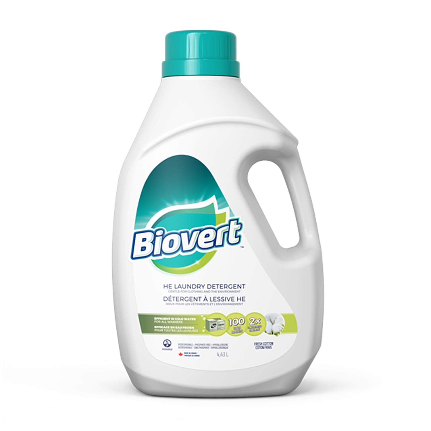 Biovert Fresh Cotton 2X Concentrated Laundry Liquid, 4.43 LT