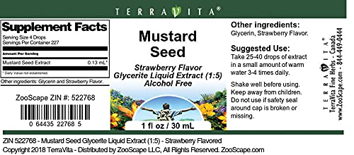 Mustard Seed Glycerite Liquid Extract (1:5) - Strawberry Flavored (1 oz, ZIN: 522768) - 3 Pack