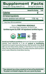 Traditional Medicinals Organic Dandelion Leaf & Root Herbal Tea, Supports Kidney Function & Healthy Digestion, (Pack of 2) - 32 Tea Bags Total
