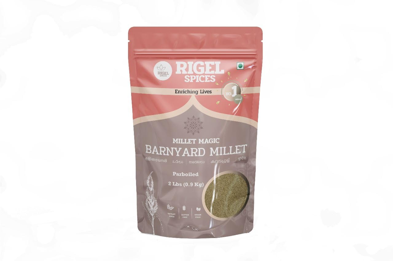 Rigel Spices Barnyard Millet | 2lbs resealable pack | Kuthiraivali | Non GMO | Gluten Free | Rich in fiber