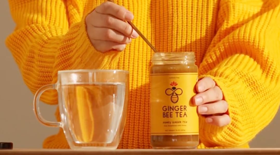 Ginger Bee Honey Tea Concentrate - Real Honey & Ginger Korean style Tea with Lemon | 19 Servings | Naturally Sweet, No Refined Sugar | Immune Support