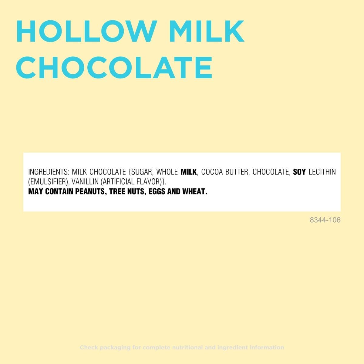 Easter Bunny Hollow Milk Chocolate Candy Rabbit, 3 Oz.