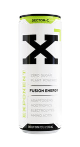 Exponent - Sector-C Fusion Energy Drink | Pack of 12, 355mL Cans | Light & Crisp Citrus Blend | Zero Sugar & Sucralose | Naturally Sourced Caffeine |