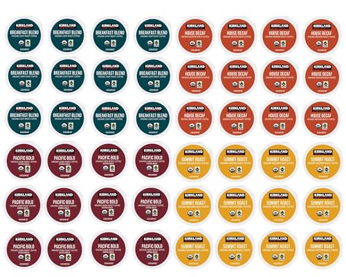 Kirkland Signature Organic K-Cups Variety Pack - Arabica, Single Serve Coffee Pods for Keurig Makers - 48 Pods in ComboCreations Box - Perfect